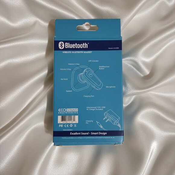 Wireless Bluetooth Headset Eco Sound Engineering Model ECO-V268 Black - Picture 3 of 8